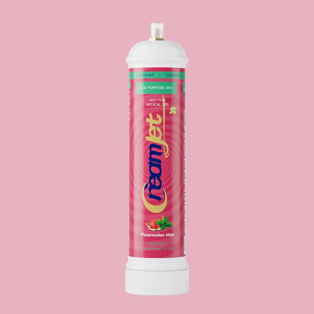 CreamJet 0.95L Cylinders with 640g N2O Gas Watermelon Mint Flavor 1 carton (6 pcs) - Image 3